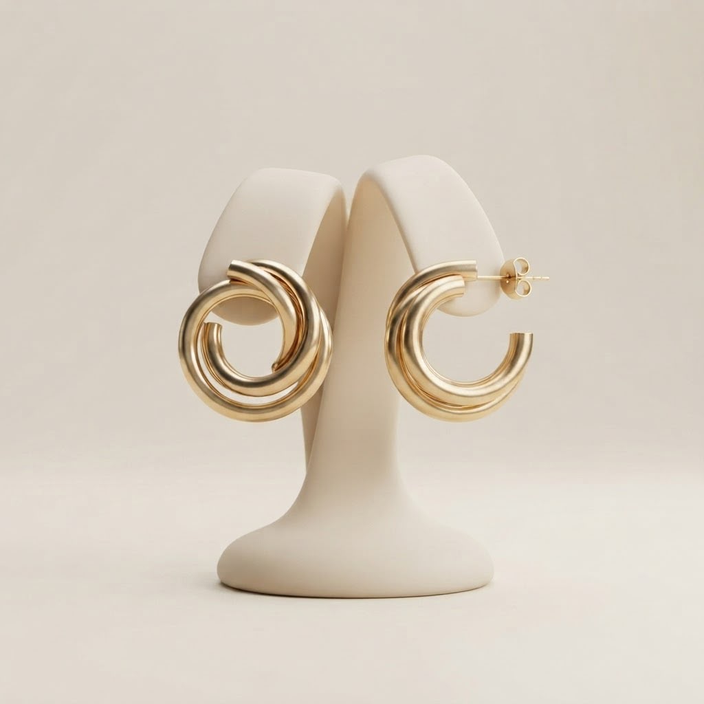 Glided swirl earrings